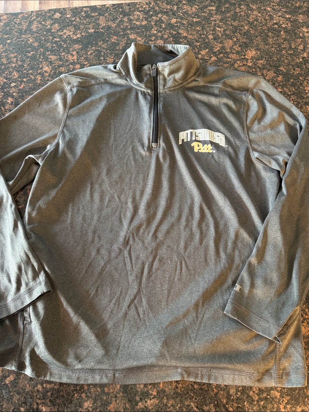 Pittsburgh Pitt Gray Quarter-Zip Pullover made by champion size large